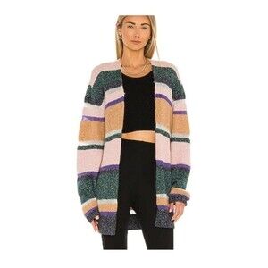 Veronica Beard Elizabeth Wool, Alpaca, Cashmere Blend Stripe cardigan XS Cozy